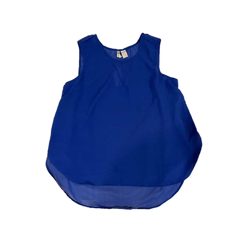 Blue Sleeveless Blouse